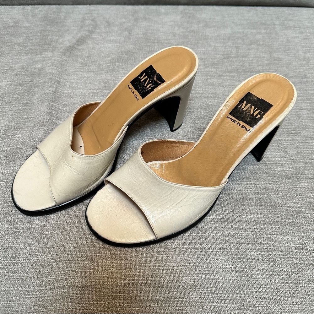 Mango Women's Off-White Heeled Mules